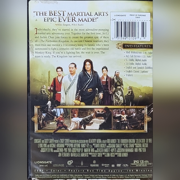 The Forbidden Kingdom full screen + widescreen movie DVD GUC - Picture 2 of 2